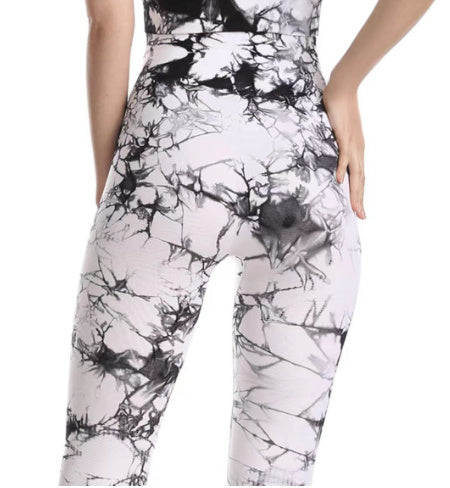 Tie-dyed High Waist Hip Lift Sports Pants