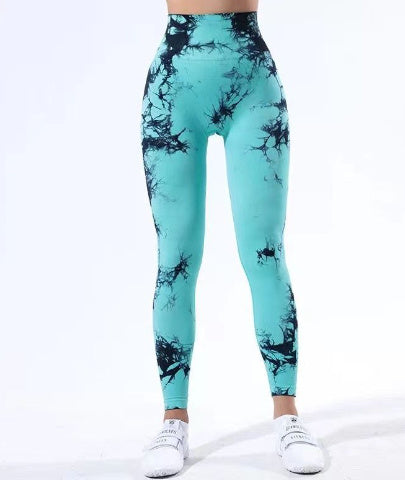 Tie-dyed High Waist Hip Lift Sports Pants