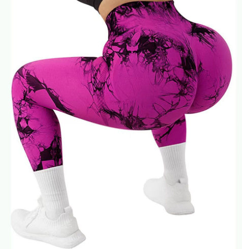 Tie-dyed High Waist Hip Lift Sports Pants