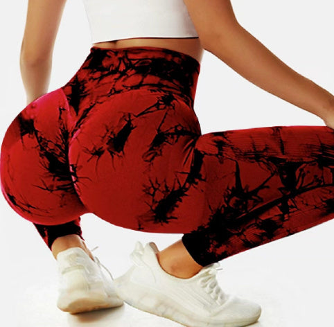 Tie-dyed High Waist Hip Lift Sports Pants