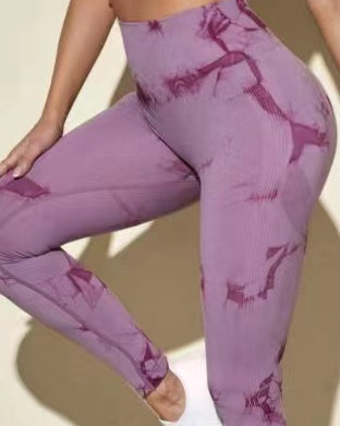 Tie-dyed High Waist Hip Lift Sports Pants