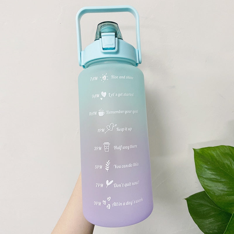 Frosted 2L Large Capacity Water Bottle With Scale Reminder