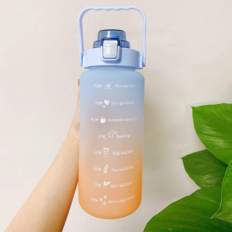 Frosted 2L Large Capacity Water Bottle With Scale Reminder